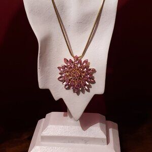 Elegant Pink Floral Necklace